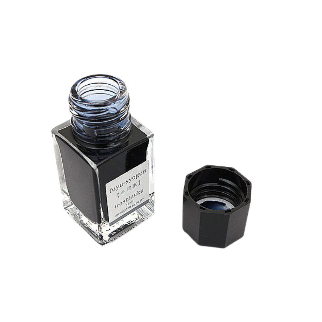 Pilot Iroshizuku 15ml Ink Bottle in Fuyu-syogun (Light Cool Gray) — PILOT fountain pen ink — premium bottled ink for writing, at Cityluxe Singapore