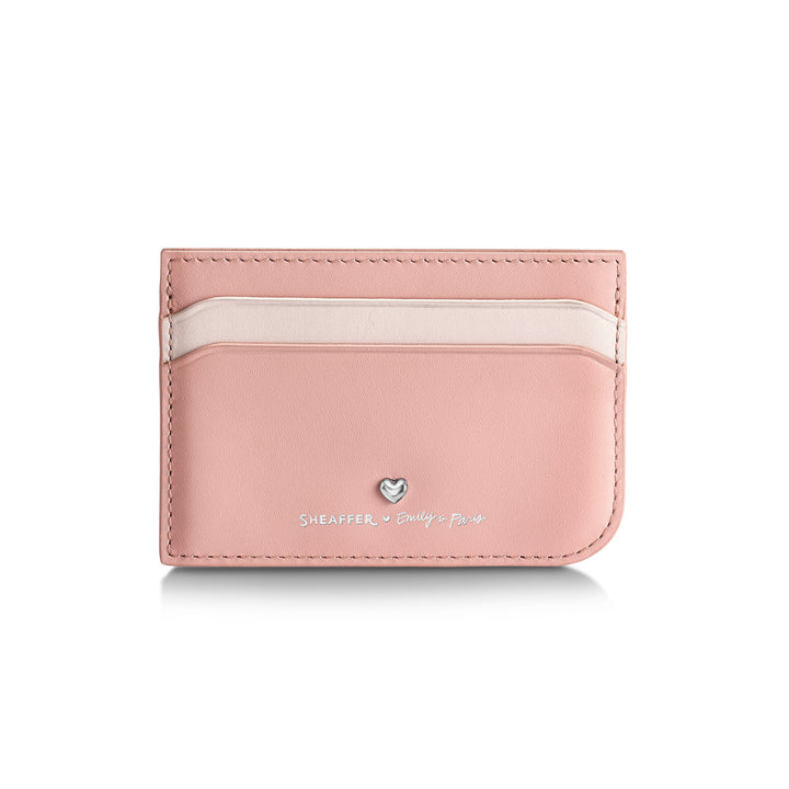 Sheaffer Gift Set ft. Emily in Paris Sentinel 321 Pink Matte Finish Ballpoint Pen with Chrome Trims and Full-Grain Leather Credit Card Holder