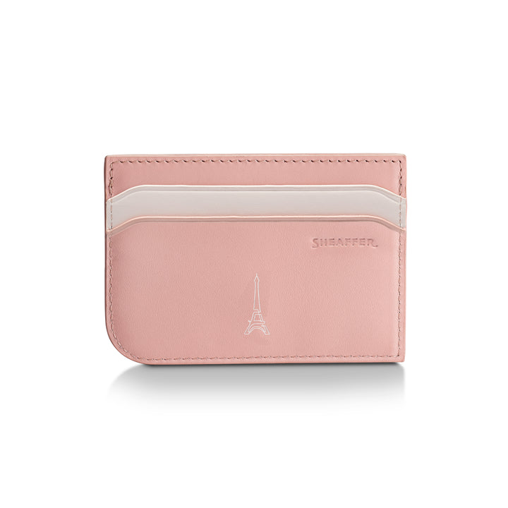 Sheaffer Gift Set ft. Emily in Paris Sentinel 321 Pink Matte Finish Ballpoint Pen with Chrome Trims and Full-Grain Leather Credit Card Holder