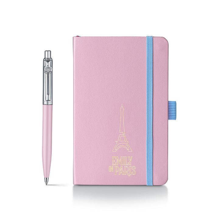 Sheaffer Gift Set ft. Emily in Paris Sentinel 321 Pink Matte Finish Ballpoint Pen with Chrome Trims and Small Hardbound Notebook