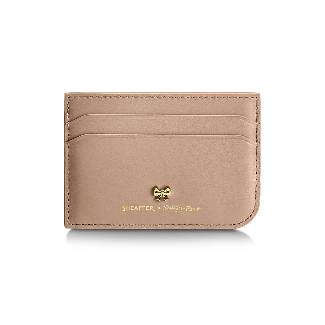 Sheaffer Gift Set ft. 100 Emily in Paris 9377 Champagne Gold Ballpoint Pen with Champagne Gold Trims and Full-Grain Credit Card Holder