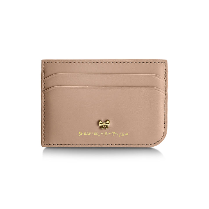 Sheaffer Gift Set ft. 100 Emily in Paris 9377 Champagne Gold Ballpoint Pen with Champagne Gold Trims and Full-Grain Credit Card Holder