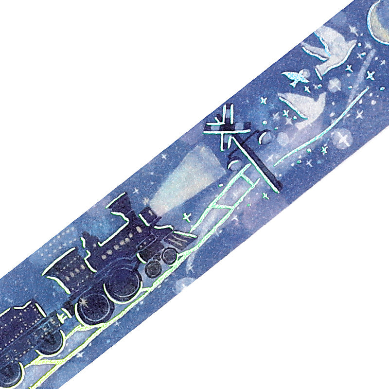 BGM Foil Stamping Masking Tape: Life in Galaxy Train — BGM masking tape — decorative paper tape for journaling and scrapbooking, at Cityluxe Singapore