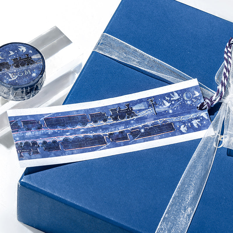 BGM Foil Stamping Masking Tape: Life in Galaxy Train — BGM masking tape — decorative paper tape for journaling and scrapbooking, at Cityluxe Singapore