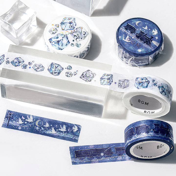 BGM Foil Stamping Masking Tape: Life in Galaxy Train — BGM masking tape — decorative paper tape for journaling and scrapbooking, at Cityluxe Singapore