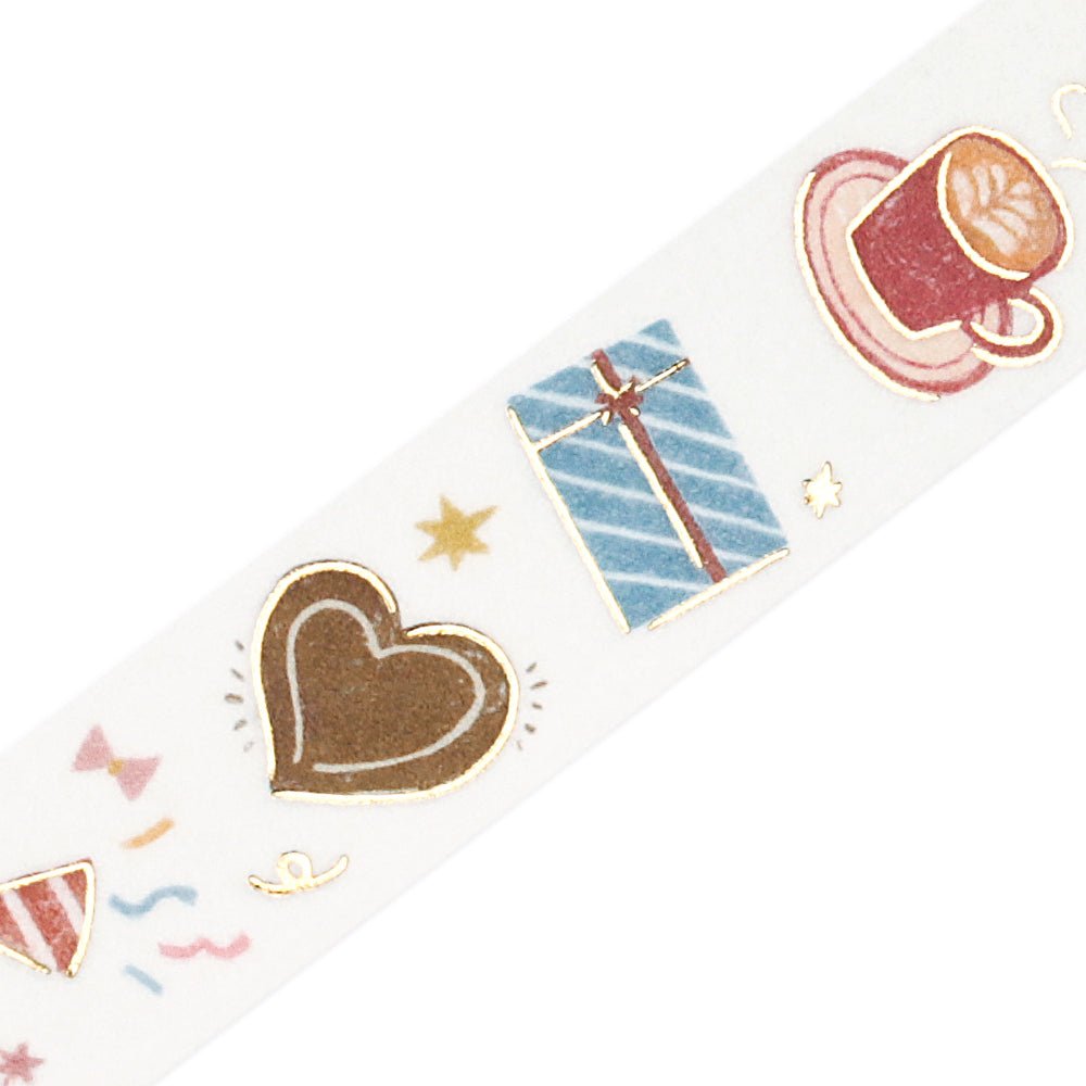 BGM Foil Stamping Masking Tape in Gift For You — BGM washi tape — decorative Japanese paper tape for journaling and craft, at Cityluxe Singapore