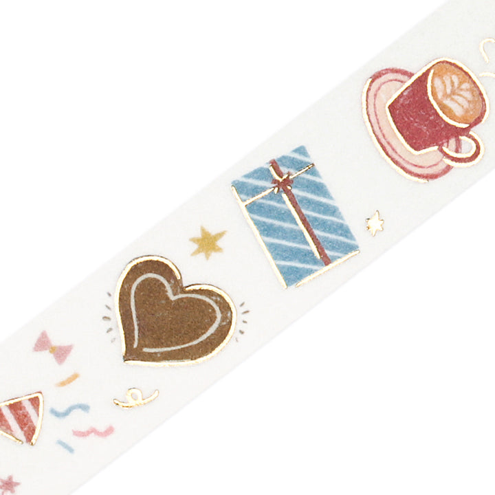 BGM Foil Stamping Masking Tape in Gift For You — BGM washi tape — decorative Japanese paper tape for journaling and craft, at Cityluxe Singapore