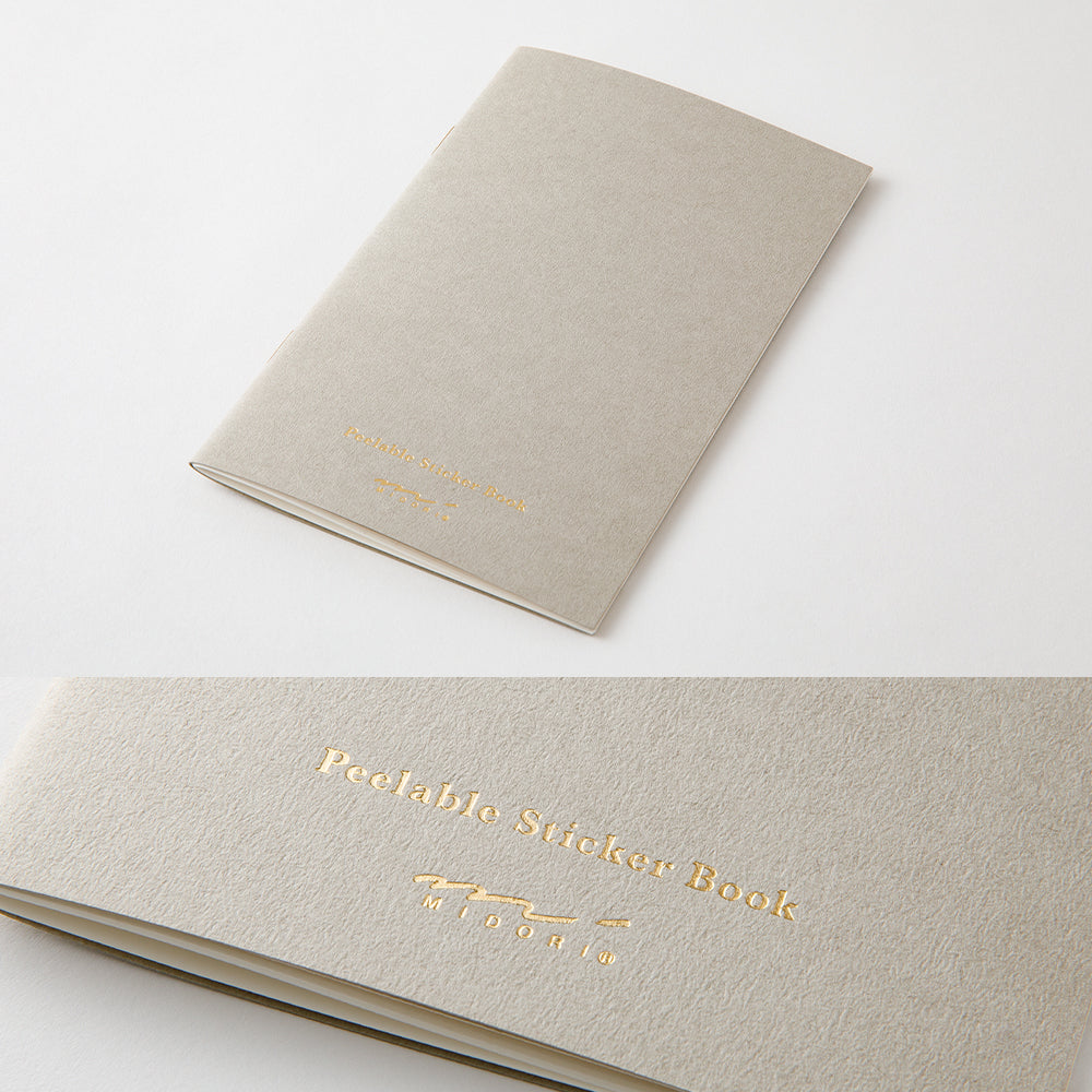 Midori Sticker Book with Pocket in Gray — Midori decorative sticker — for journaling, planners and scrapbooking, at Cityluxe Singapore