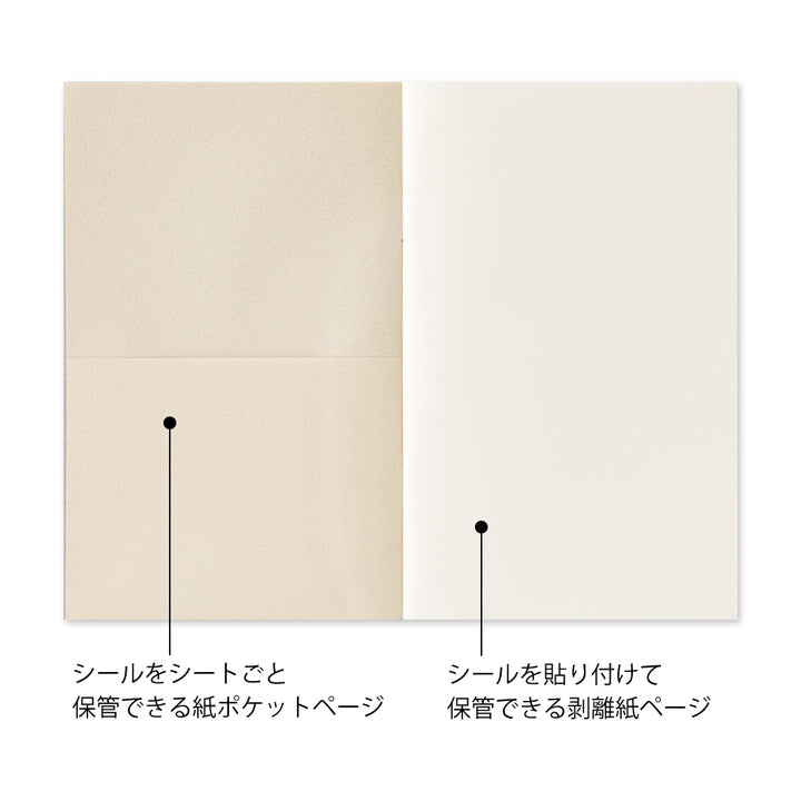 Midori Sticker Book with Pocket in Gray — Midori decorative sticker — for journaling, planners and scrapbooking, at Cityluxe Singapore