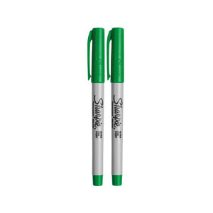 Sharpie Ultra Fine Green Marker 2s & Post-it Page Marker 5 Pads 15mm x 50mm | Sharpie X 3M Correction Pack |