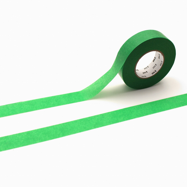 MT Ganshin Washi Tape - Green — roll front