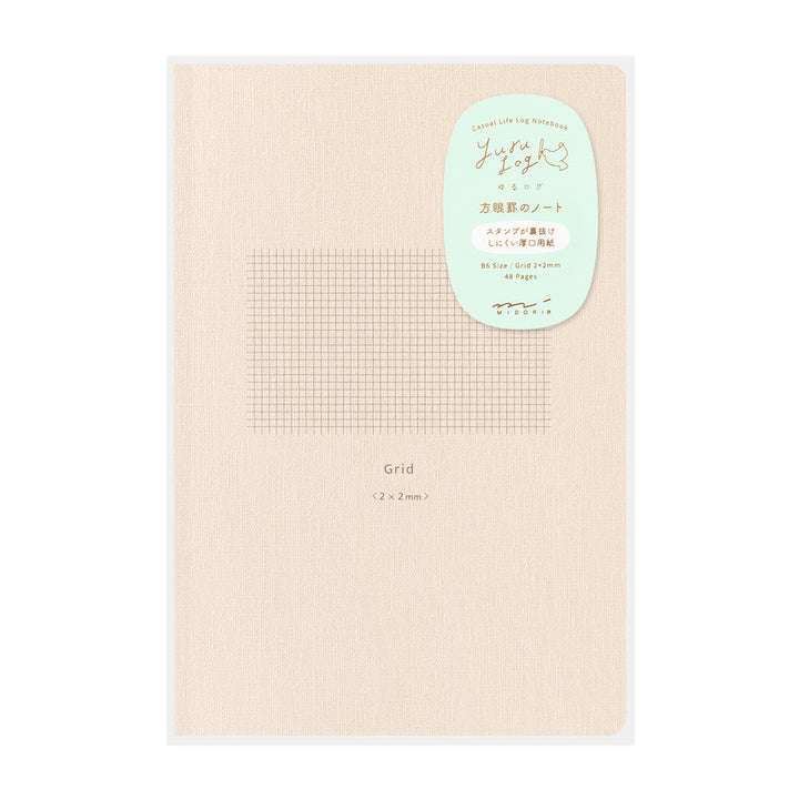 Midori Yuru Log Notebook [B6] in Grid 2x2mm — Midori notebook — quality writing journal with premium paper, at Cityluxe Singapore stationery store