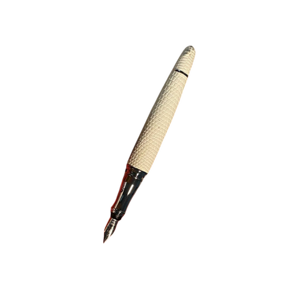 画像をギャラリービューアに読み込む, Luxo Limited Edition Leather Fountain Pen - Ivory (Fine Nib)
