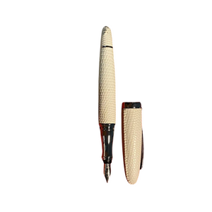 Luxo Limited Edition Leather Fountain Pen - Ivory (Fine Nib)