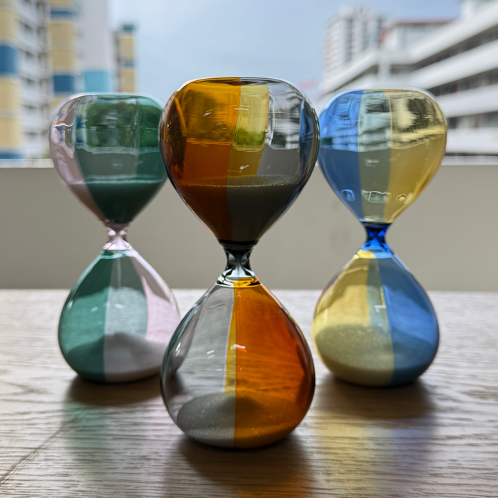 Hightide Hourglass (Bicolor) M in Yellow x Light Blue — Hightide hourglasses — premium stationery and lifestyle, at Cityluxe Singapore