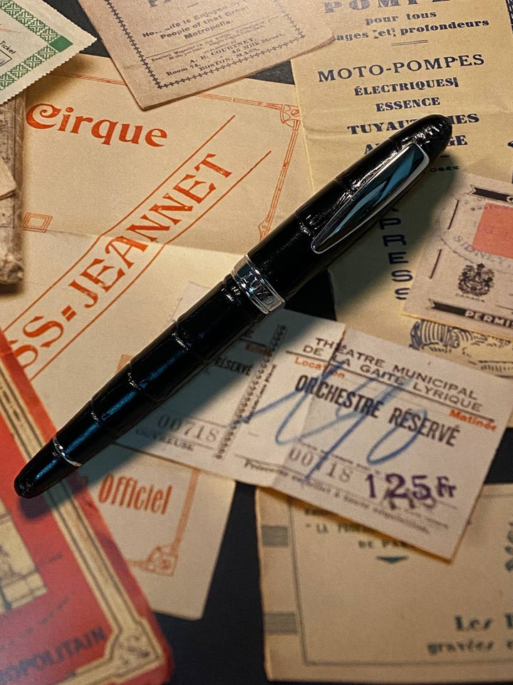 Luxo Limited Edition Leather Fountain Pen in Black (Fine Nib) — Luxo fountain pen — precision nib writing instrument, at Cityluxe Singapore stationery store