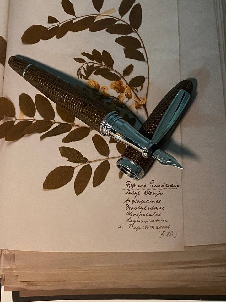 Luxo Limited Edition Leather Fountain Pen - Brown (Fine Nib)