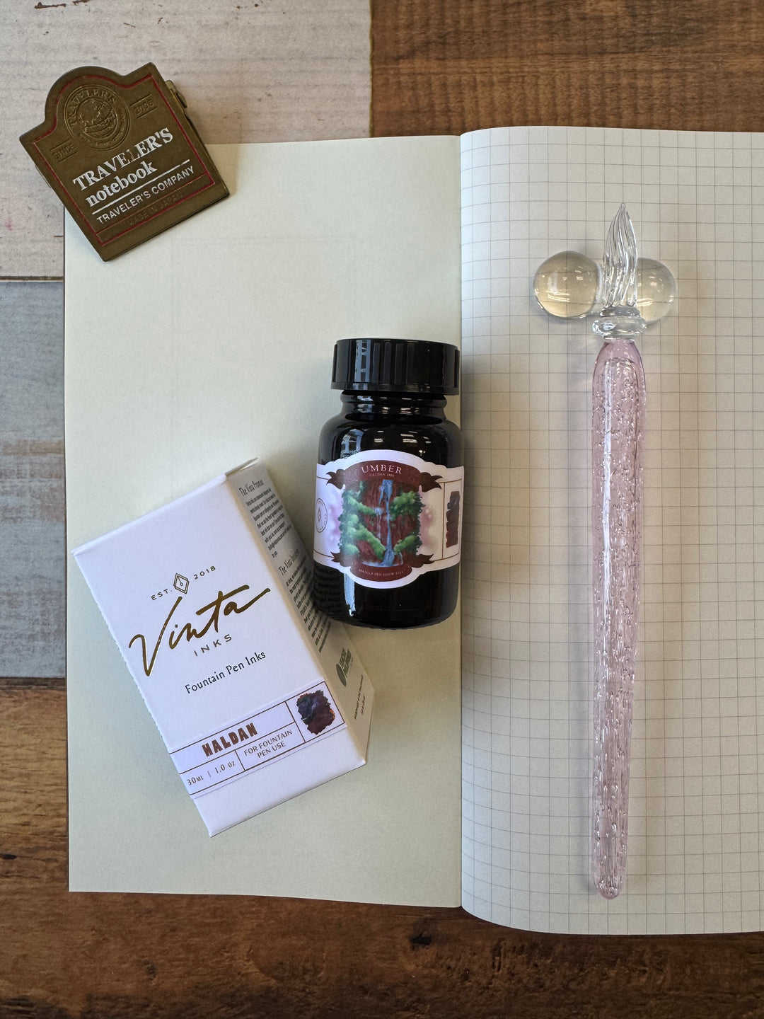 Vinta Inks 30ml Bottled Ink in Umber [Haldan 1986] — Vinta Inks fountain pen ink — premium bottled ink for writing, at Cityluxe Singapore