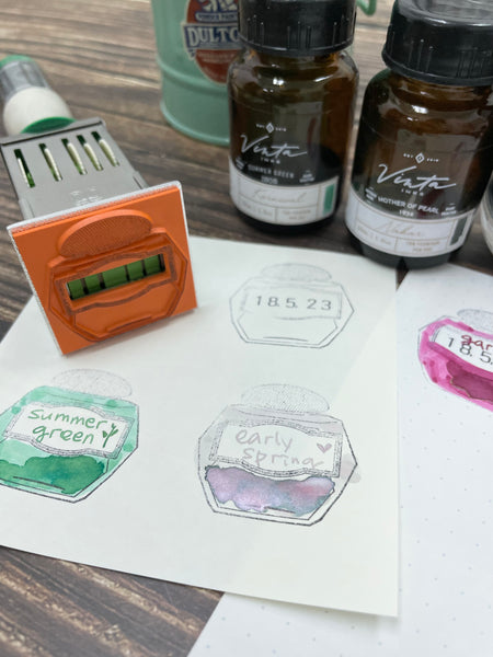 이미지를 갤러리 뷰어에 로드 , Sanby Ink Biyori Date Stamp - Ink Bottle
