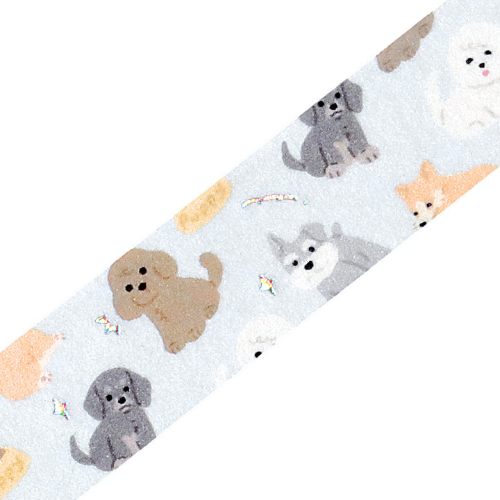 BGM Foil Stamping Masking Tape in I love Dog — BGM washi tape — decorative Japanese paper tape for journaling and craft, at Cityluxe Singapore