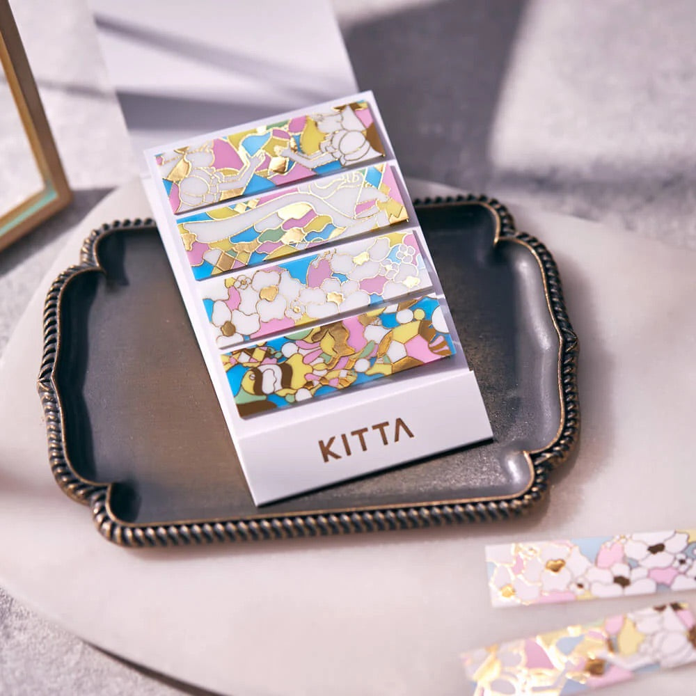 KITTA Masking Tape in Clear Uraraka (Gold Foil) — KITTA masking tape — decorative paper tape for journaling and scrapbooking, at Cityluxe Singapore