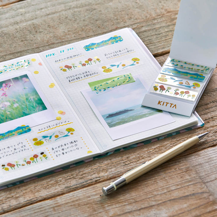 KITTA Masking Tape in Clear Gift (Gold Foil) — KITTA washi tape — decorative Japanese paper tape for journaling, at Cityluxe Singapore