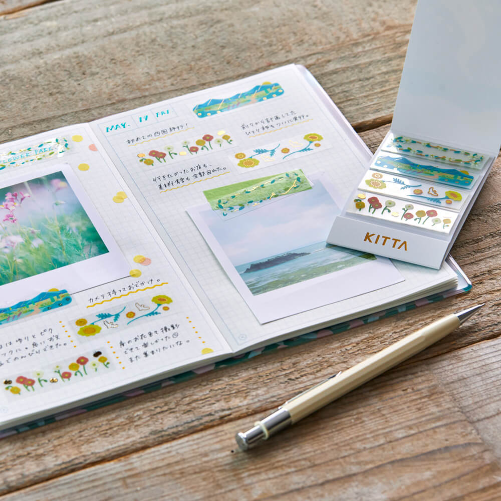 KITTA Masking Tape in Clear Parts (Gold Foil) — KITTA masking tape — decorative paper tape for journaling and scrapbooking, at Cityluxe Singapore