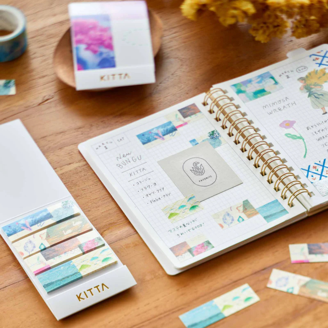 KITTA Washi Tape in Collage — KITTA washi tape — decorative Japanese paper tape for journaling and craft, at Cityluxe Singapore