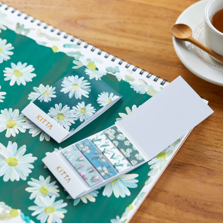 KITTA Washi Tape in Flower 9 — KITTA washi tape — decorative Japanese paper tape for journaling and craft, at Cityluxe Singapore