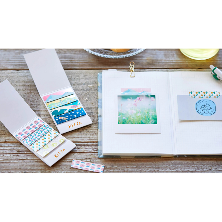 KITTA Washi Tape in Collage Waxy (Silver Foil) — KITTA washi tape — decorative Japanese paper tape for journaling and craft, at Cityluxe Singapore
