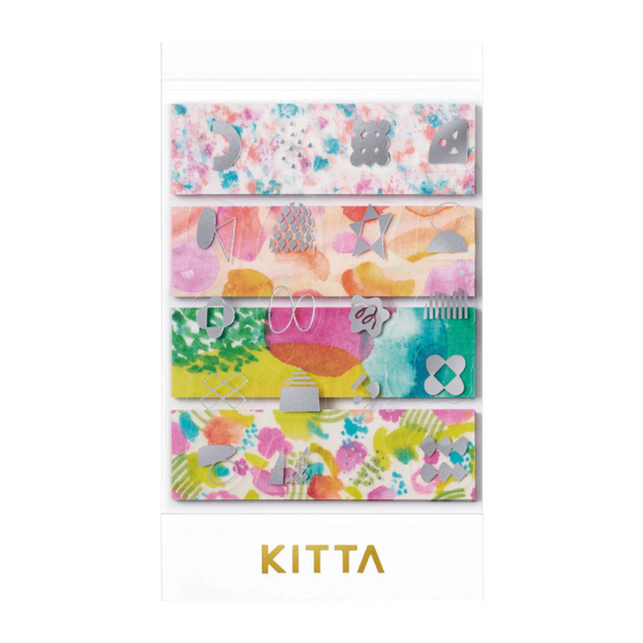 KITTA Washi Tape in Collage Suisai (Silver Foil) — KITTA washi tape — decorative Japanese paper tape for journaling and craft, at Cityluxe Singapore