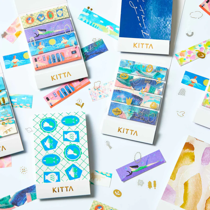 KITTA Washi Tape in Collage Waxy (Silver Foil) — KITTA washi tape — decorative Japanese paper tape for journaling and craft, at Cityluxe Singapore
