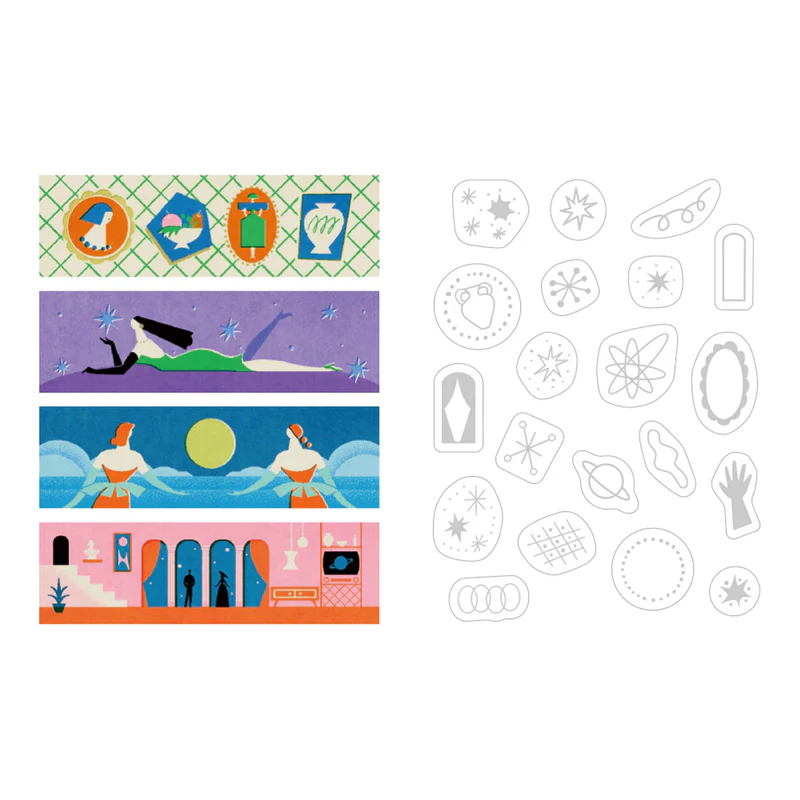 KITTA Washi Tape in Collage Waxy (Silver Foil) — KITTA washi tape — decorative Japanese paper tape for journaling and craft, at Cityluxe Singapore