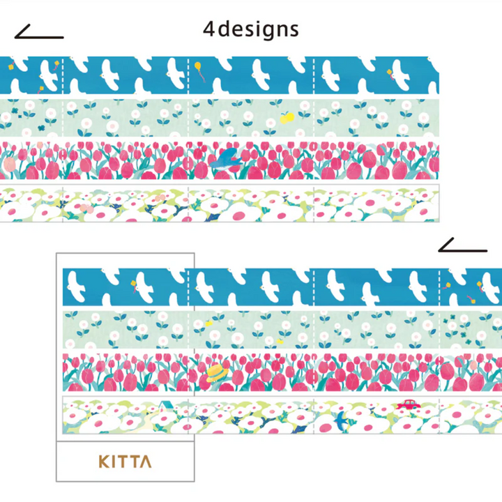 KITTA Washi Tape in Extended (Jabara) Fukei — KITTA washi tape — decorative Japanese paper tape for journaling and craft, at Cityluxe Singapore