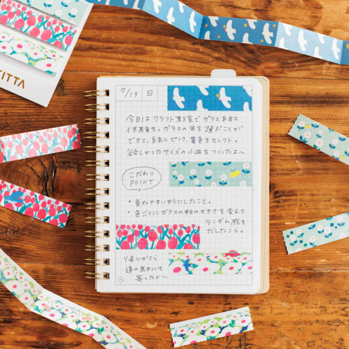 KITTA Washi Tape in Extended (Jabara) Fukei — KITTA washi tape — decorative Japanese paper tape for journaling and craft, at Cityluxe Singapore