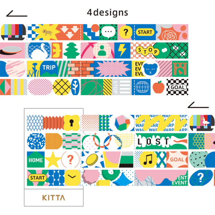 KITTA Washi Tape in Extended (Jabara) Sugoroku — KITTA washi tape — decorative Japanese paper tape for journaling, at Cityluxe Singapore