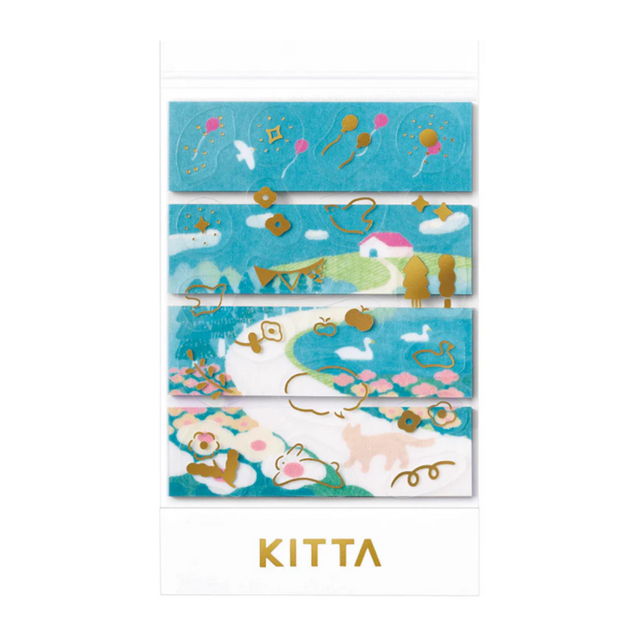 KITTA Washi Tape in Collage Oka (Gold Foil) — KITTA washi tape — decorative Japanese paper tape for journaling and craft, at Cityluxe Singapore