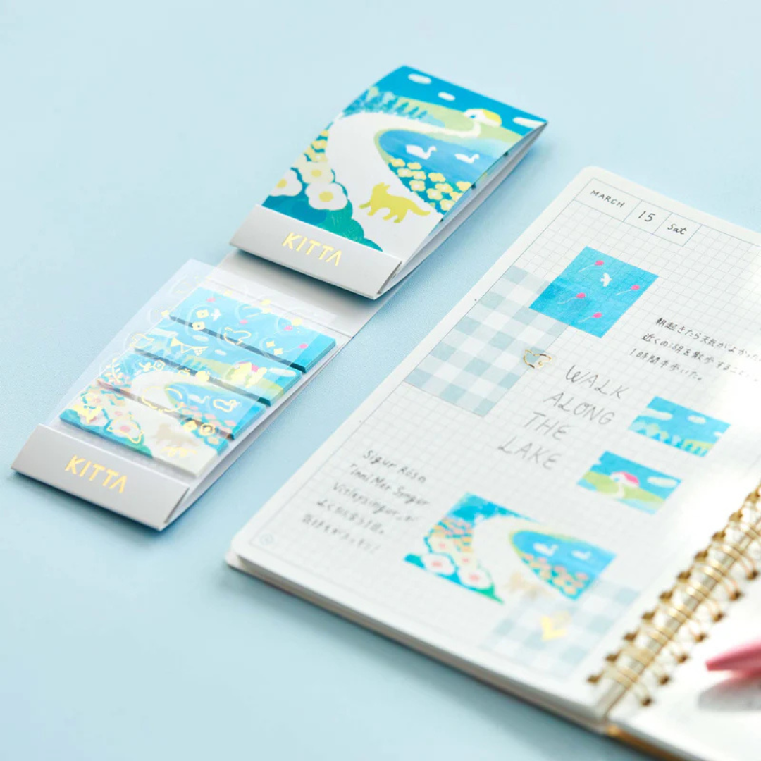 KITTA Washi Tape in Collage Oka (Gold Foil) — KITTA washi tape — decorative Japanese paper tape for journaling and craft, at Cityluxe Singapore