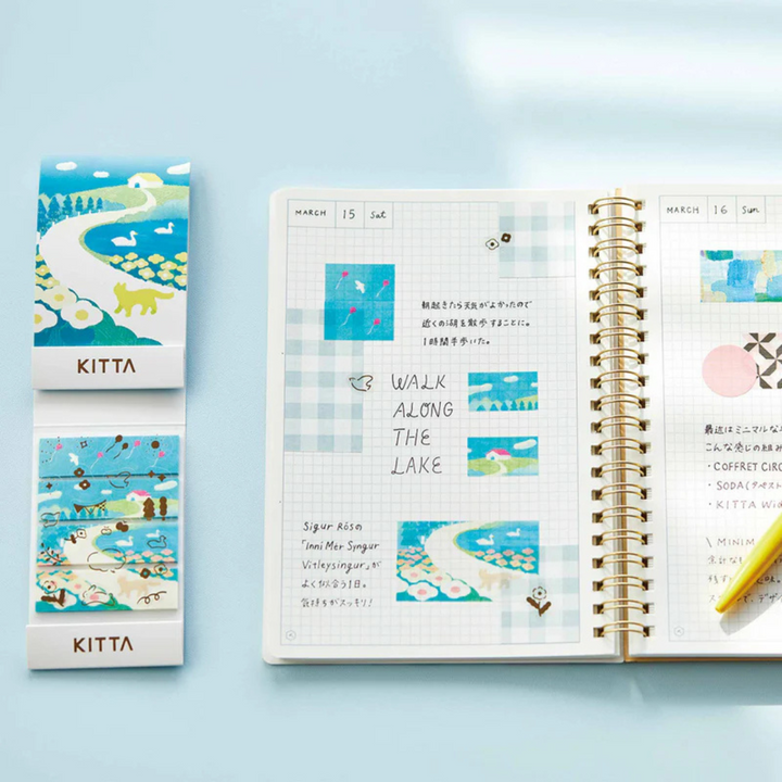 KITTA Washi Tape in Collage Oka (Gold Foil) — KITTA washi tape — decorative Japanese paper tape for journaling and craft, at Cityluxe Singapore