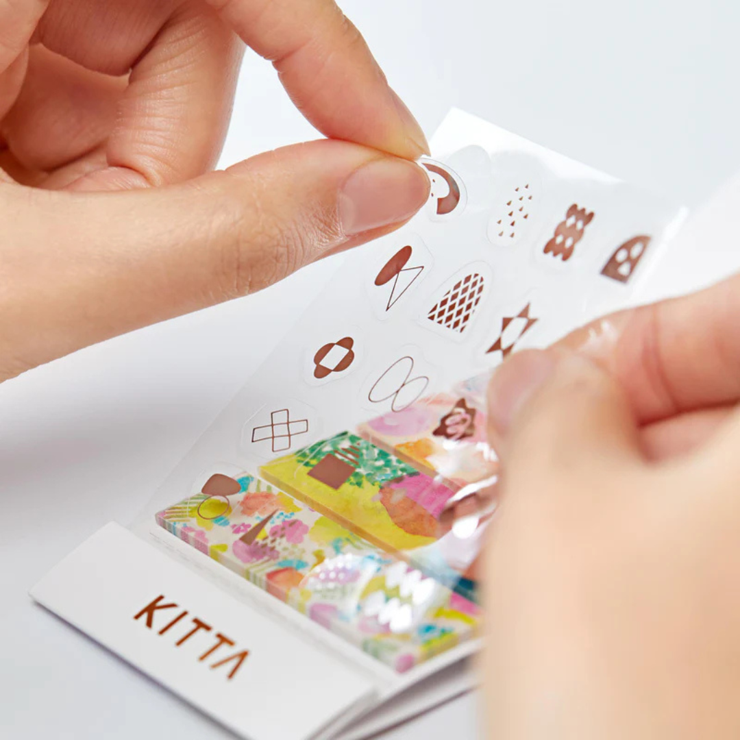 KITTA Washi Tape in Collage Waxy (Silver Foil) — KITTA washi tape — decorative Japanese paper tape for journaling and craft, at Cityluxe Singapore