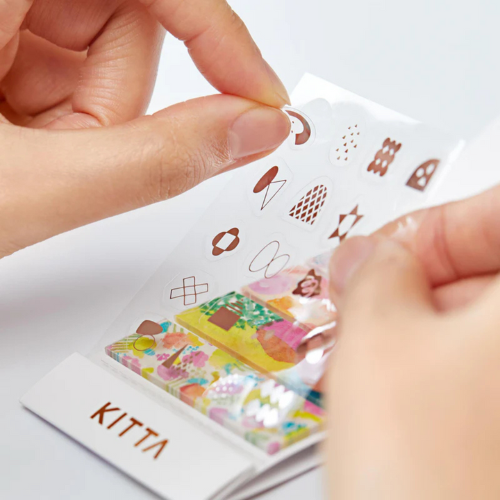 KITTA Washi Tape in Collage Waxy (Silver Foil) — KITTA washi tape — decorative Japanese paper tape for journaling and craft, at Cityluxe Singapore