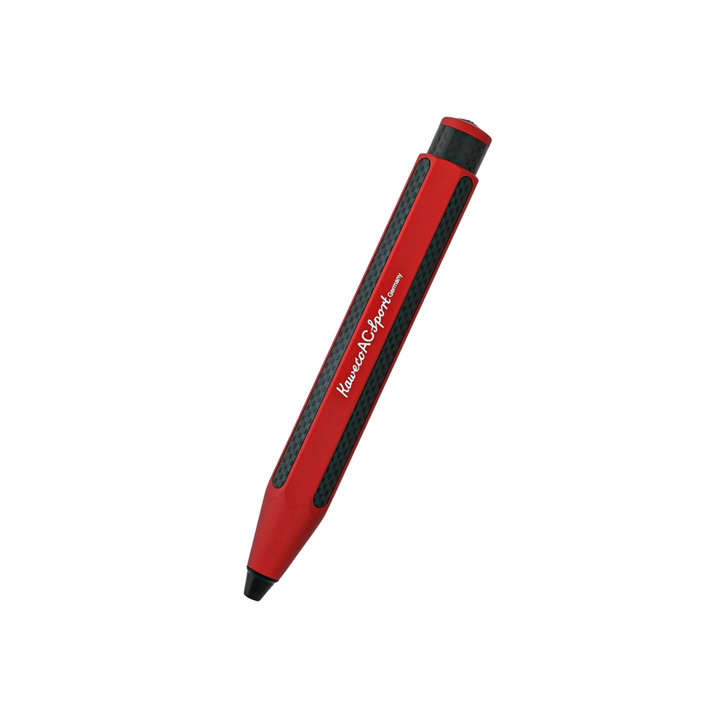 Kaweco AC Sport Ballpoint Pen - Red — uncapped with cap posted