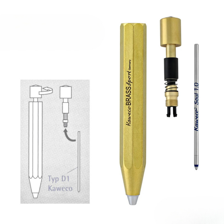 Kaweco Brass Sport Ballpoint Pen — Kaweco ballpoint pen — reliable smooth-writing everyday pen, at Cityluxe Singapore