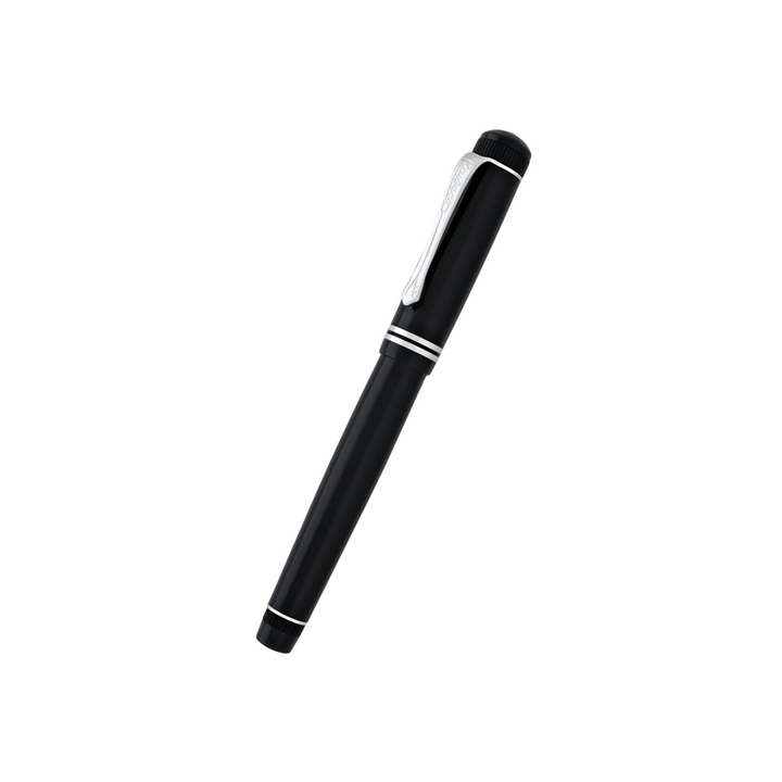 Kaweco DIA2 Rollerball Pen - Black with Chrome Trim — writing at an angle