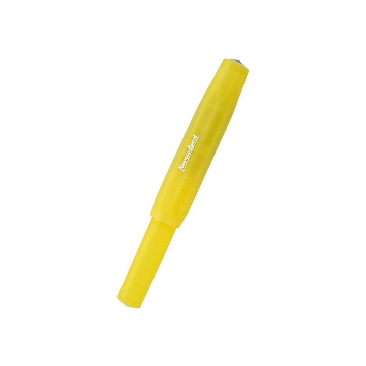 Kaweco Frosted Sport Fountain Pen - Sweet Banana — writing at an angle