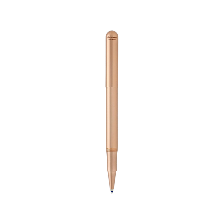 Kaweco Liliput Ballpoint Pen - Copper with Cap — writing at an angle
