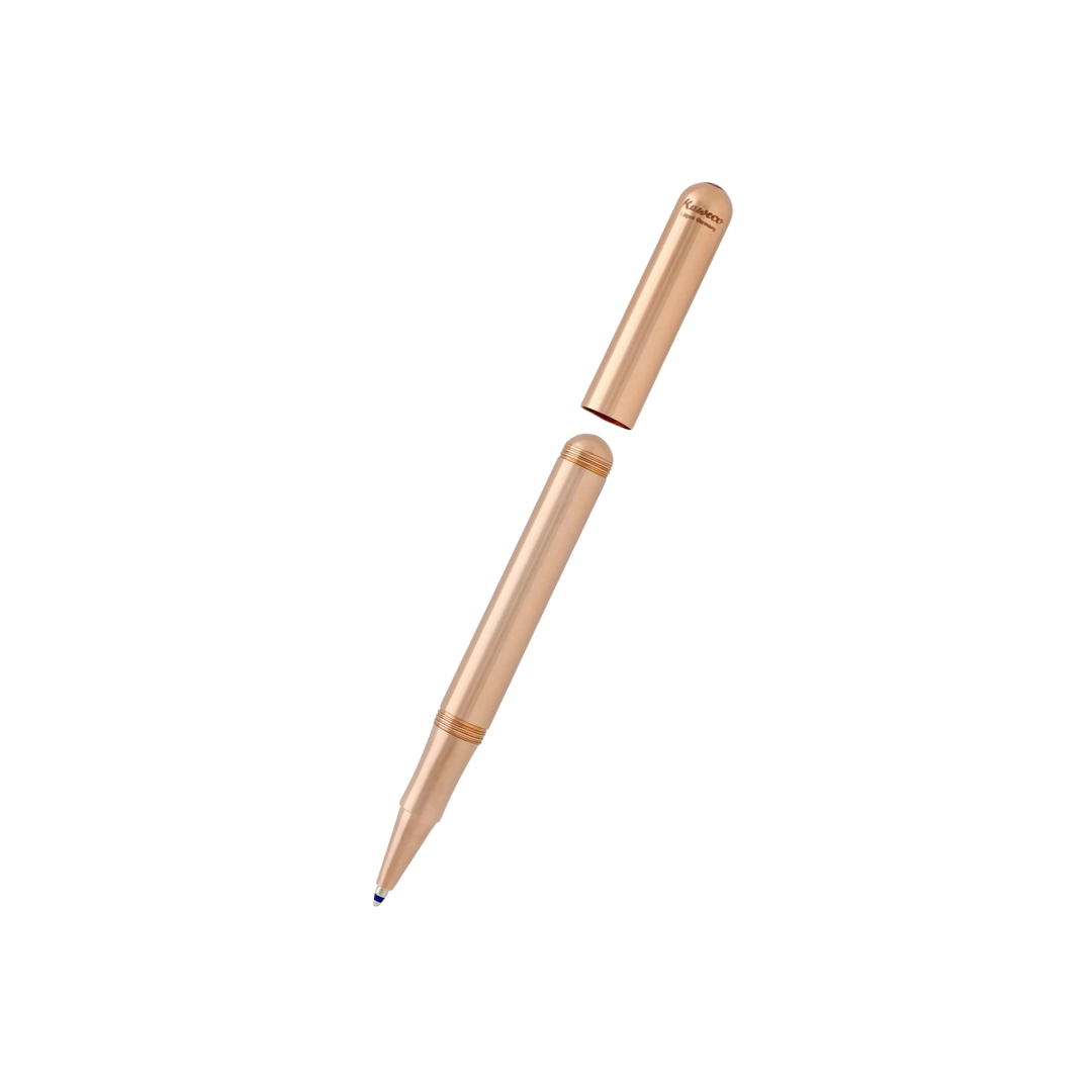 Kaweco Liliput Ballpoint Pen - Copper with Cap — uncapped with cap posted