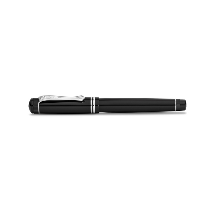 Kaweco DIA2 Fountain Pen - Black with Chrome Trim — flat lay