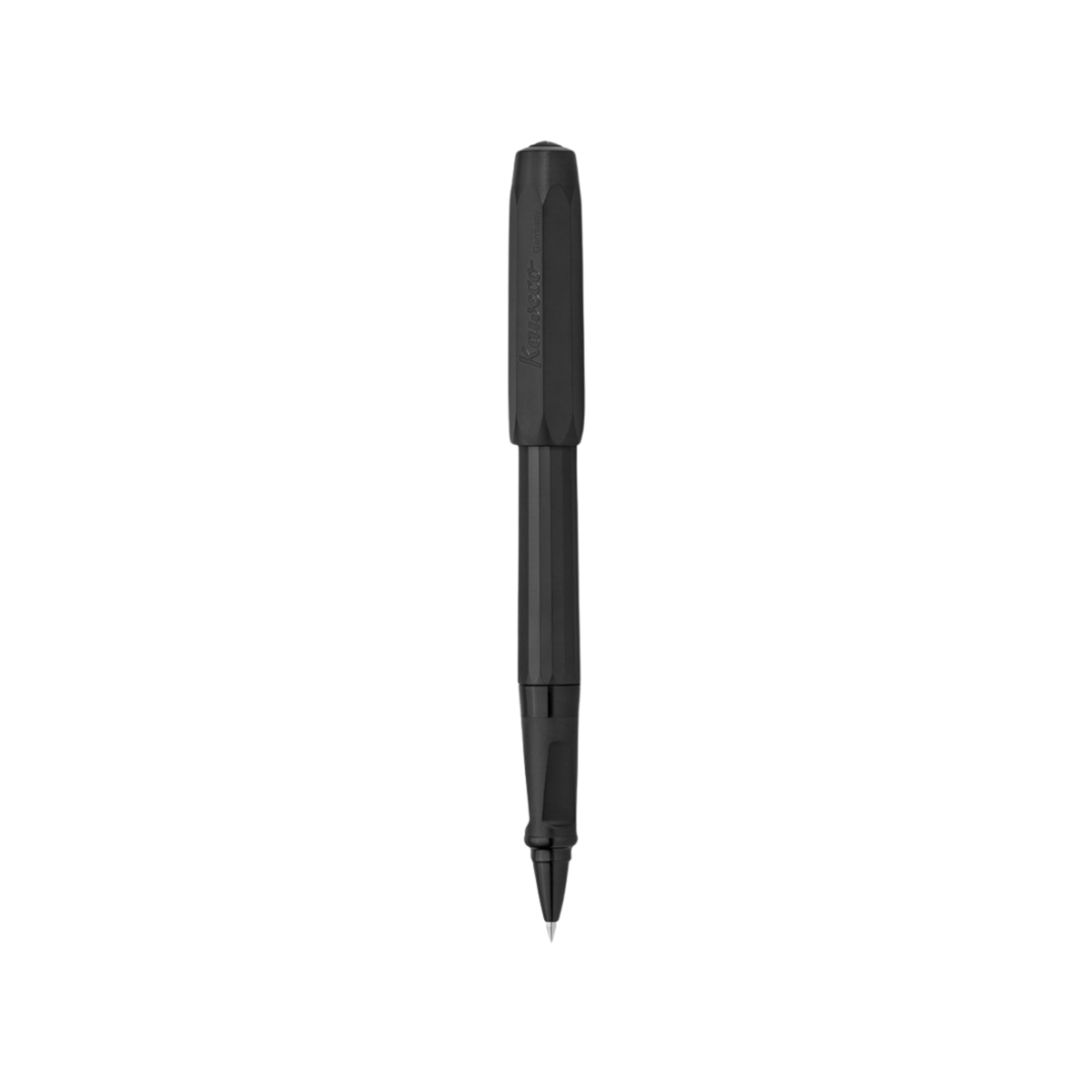 Kaweco Perkeo Rollerball Pen Pack - All Black — uncapped with cap posted