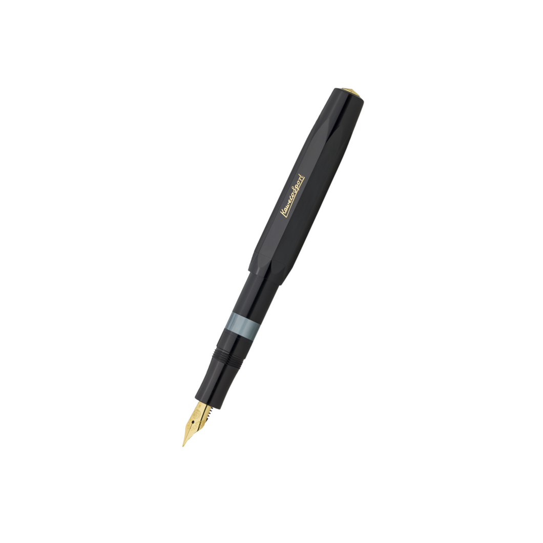 Kaweco Piston Sport Classic Fountain Pen - Black with Gold Nib [Pre-Order]